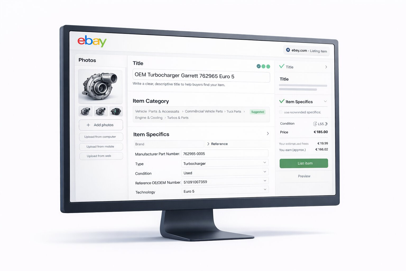 Servizio inserzioni eBay